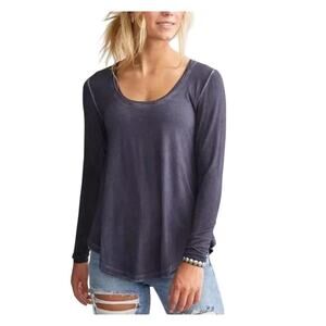 Buckle Gray White Crow Lilly Washed Long Sleeve Top
